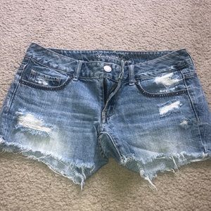 American Eagle Mid-Length Light Wash Shorts